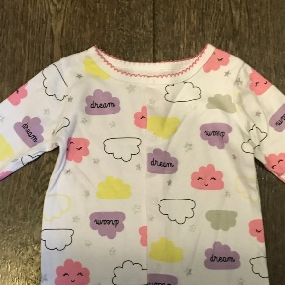 NWT Koala Baby Cloud Print Multicolor Snap Onesie Sleeper Size 3-6M - Picture 2 of 5